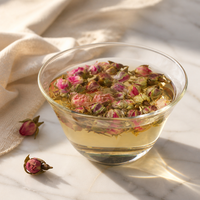 Bourgeons de roses séchés en vrac, bord doré, thé aux fleurs, vente en gros, OEM