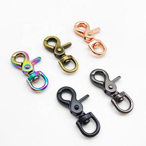 Alliage de zinc noir déclencheur mousqueton ciseaux crochet crochet pivotant boucles de chien mousqueton pour le gréement - Product Image 4