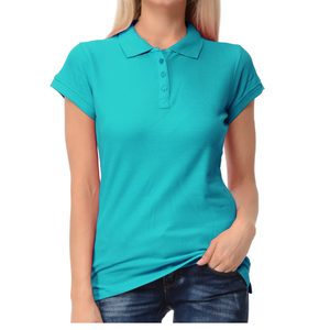 Nouveauté T-shirt polo décontracté à manches courtes pour femme, tissus en tricot 100% coton, qualité standard d'approvisionnement d'usine respirante - Product Image 2