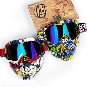 Kacamata sepeda motor masker kacamata motorcross, kacamata Filter mulut masker bola cat wajah penuh dapat dilepas - Product Image 4