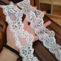 Dentelle élastique florale de qualité 5-6,7 cm pour vêtements, accessoires de nuit, col et manches, matériaux décoratifs