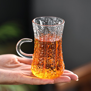 كوب شاي بعد الظهر راقي بتصميم أوروبي، كوب قهوة تركي زجاجي فاخر وعصري مع صحن، كوب شاي أسود للمنزل - Product Image 2