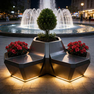 Silla B18 de Estilo Mid-Century de FRP con Macetero para Uso en Hospitales y Parques al Aire Libre - Asiento de Espera Comercial Duradero - Product Image 6