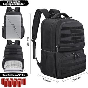 Laptop <b>Lunch</b> <b>Backpack</b> for Men and Women Tactical Inspired Utility Anti-Theft Work Bag with Cooler Compartment Lunchbox - Product Image 2
