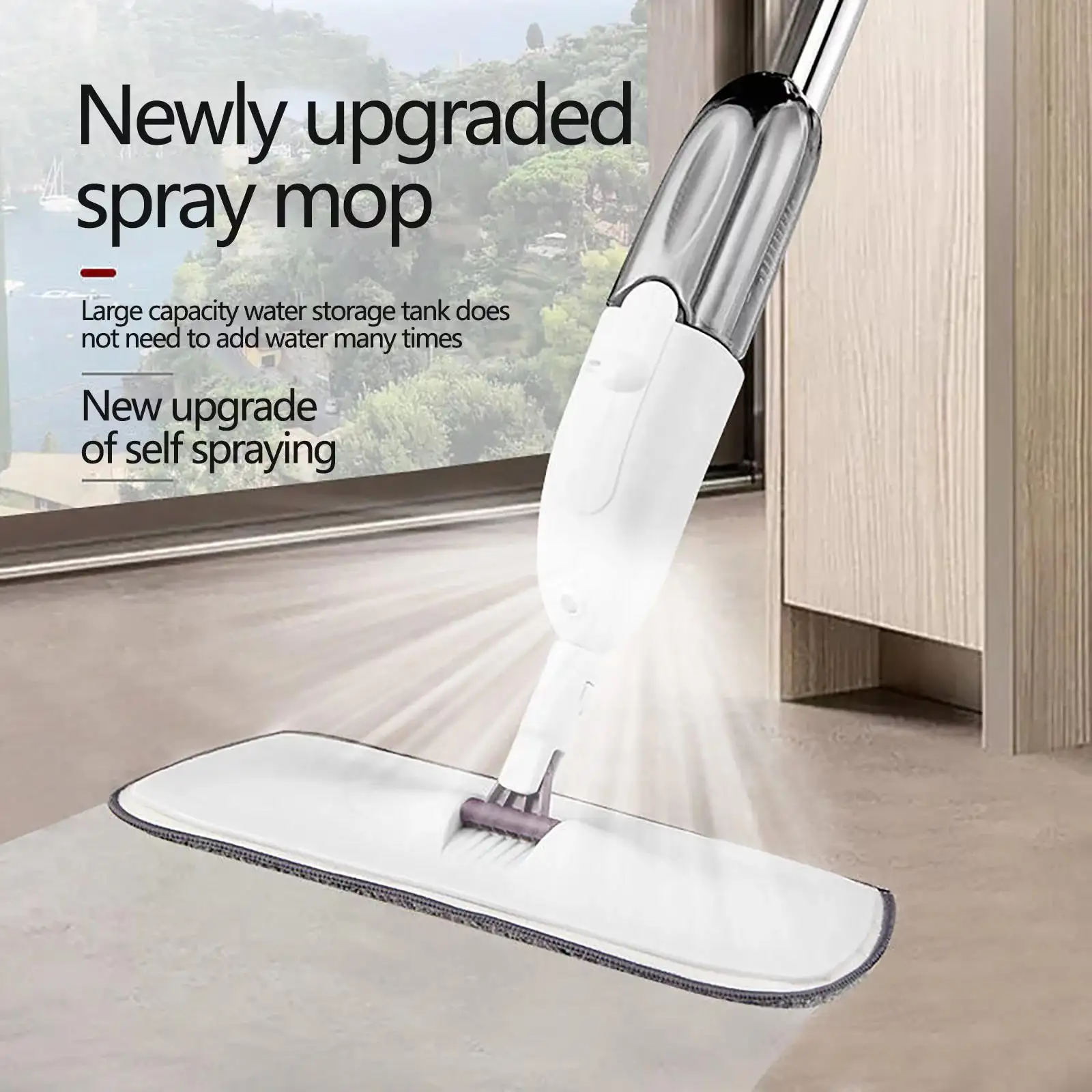 High Quality Microfiber spining Head Swifter Mop temizlik mop Bersihkan pel 360 rotatable adjustable Spray floor cleaning mop