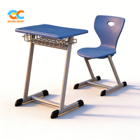 Ensemble table et chaise ergonomique bleu réglable en hauteur pour étudiants avec panier en maille pour lycée - Export Global Trade Hub