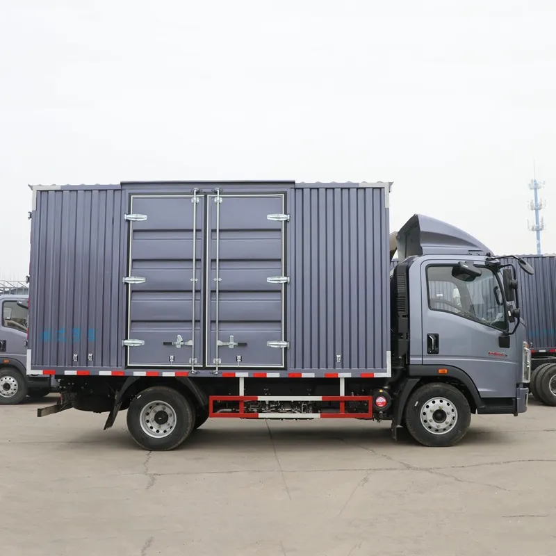 Caminhões de carga usados 3 Ton 5Tons caminhões de logística da cerca de Van da caixa de recipiente leve