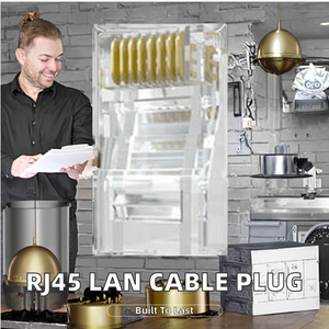 Connecteur RJ45 Câble <span class=keywords><strong>LAN</strong></span> UTP CAT5/CAT6 Port réseau Ethernet Matériel de contact en laiton - Product Image 2