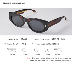 Luxury Handmade Acetate Chunky Oval Sunglasses Women Designer Bold Cat Eye Sun Glasses Vintage Havana Thick <b>Frame</b> Sunshades 2026 - Product Image 4