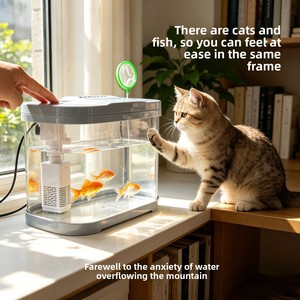 Aquarium pour poissons rouges en plastique haute transparence, taille extra-large, résistant aux chocs et à l'abrasion, idéal pour la maison et le salon - Product Image 2