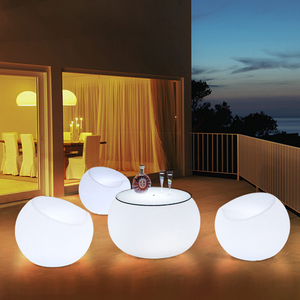 La Mesa naranja de barra decorativa LED se puede iluminar de forma remota con una mesa baja de barra de plástico a precio de fábrica para Barra de comedor al aire libre - Product Image 2
