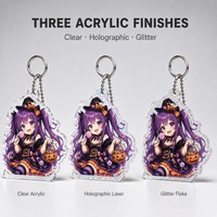 Porte-clés en acrylique Anime 3mm, acrylique transparent, impression UV couleur, livraison rapide, mousqueton, vente en gros, personnalisation OEM ODM