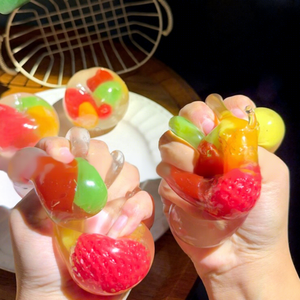 Pâte à modeler souple aux pommes variées à l'huile de coco, jouet anti-stress visuel en forme de fruit, en PU, logo personnalisé - Product Image 1