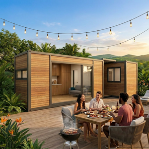 Maison Conteneur Commerciale Pliable 5,8 m pour Complexe Hôtelier – Préfabriquée, Écologique, Étanche, Aménagement Ouvert, Bar au Bord de la <span class=keywords><strong>Piscine</strong></span>, Hébergement pour Clients - Product Image 1