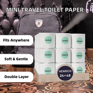 Papier toilette de voyage, rouleau standard, 1 pli, doux, absorbant, compressible, en pulpe de bambou, pour usage extérieur - Product Image 2
