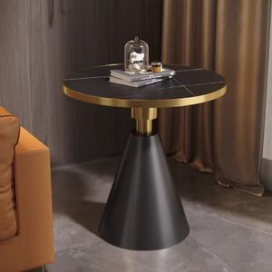 Mesa de Centro Moderna y Sencilla, Mesa Auxiliar para Sofá, Mesa Esquinera para Sala de Estar, Mesa Redonda de Mármol de Lujo Ligero de Hierro Forjado Estilo Nórdico - Product Image 4