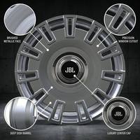 Rines JBL Monoblock de Aleación de Aluminio Forjado, Diseño Cóncavo, 16-24 Pulgadas, Color Plata Pulido, Nuevos, ET 25mm/20mm, para Autos de Pasajeros