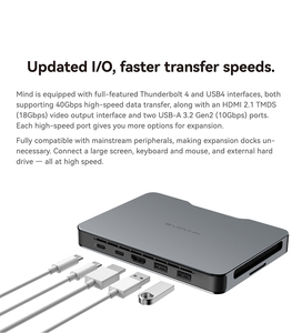 <span class=keywords><strong>Khadas</strong></span> Mind 2 Mini PC Intel Core Ultra 7 155H Processeur Ordinateur de bureau avec Thunderbolt 4 et USB4(40Gbps)/Wi-Fi 6E/BT5.3/8K60Hz - Product Image 2