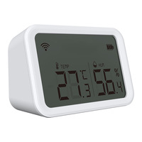 Thermomètre hygromètre intelligent Tuya Apple Home NAS-TH02B ZigBee WiFi avec batterie intégrée sécurisée, capteur de temps pour chambre de bébé, fonction OTA intelligente pour la maison