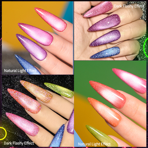 R S unghie all'ingrosso 8g di Gel per occhi di gatto in ceramica riflettente al <span class=keywords><strong>Neon</strong></span> 12 colori Uv Led unghie magiche Semi permanenti Gel Gel Step Step Gel - Product Image 6