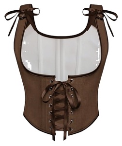 Disponible hasta la talla 2XL, Corsé Gótico Negro Satinado con Tirantes, Soporte para el Busto, Efecto Push-Up y Ajuste Delgado, Estilo Dulce y Moderno, Ideal como Prenda Exterior - Product Image 1