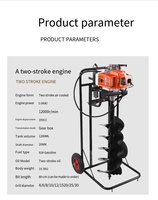 Handmatige 4-takt zware tuingereedschappen grondboor machine paalgatgraver boomplanten grondboor
