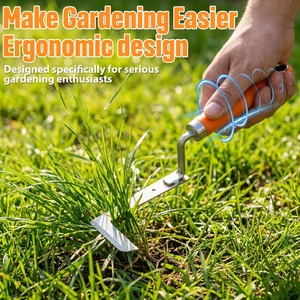 Stainless steel <b>gap</b> weeding tool L-shaped multi-purpose garden hand tool used for clearing weeds in yards terraces and lanes - Product Image 4