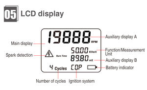 Analyseur d'allumage multi-systèmes, testeur de bougies d'allumage pour petits moteurs automobiles, mesure du régime, de la tension et de la durée de combustion des étincelles - Product Image 4