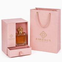 Coffret Cadeau de Luxe Rose Poudré avec Tiroir et Sac de Shopping, Logo Personnalisé, Emballage Rigide pour Parfum OEM, Fermeture Magnétique
