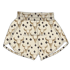 Shorts pour bébés et enfants de 0 à 16 <span class=keywords><strong>ans</strong></span>, imprimés assortis, en tissu de soie de lait, taille haute, shorts décontractés pour filles - Product Image 3