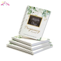 Carnet de souvenirs de grossesse personnalisé en gros, reliure spirale, couverture rigide, motif floral, journal planificateur, cadeau, impression UV