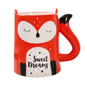 Raposa Caneca Cerâmica Novidade Caneca De Café Copo De Chá Animal Bonito Com Alça Caneca Criativa - Product Image 1