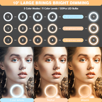 Ring Light dengan Tripod Stand Ringlight Pencahayaan Fotografi Lampu Kecantikan 10 Inch Lampu Selfie LED Ring Light