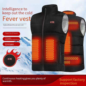 Gilet chauffant en fibre composite imprimé, 9 zones, double contrôle, veste pour homme, alimentation USB 5V, vêtement thermique unisexe générant de la chaleur - Product Image 6