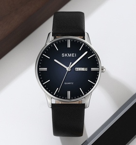 นาฬิกาควอตซ์สำหรับผู้ชายหรูหรากันน้ำ30ม. 20มม. สายหนังนาฬิกาแก้วคริสตัล - Product Image 4