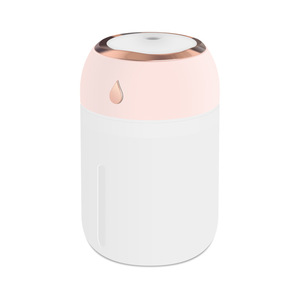 Lampe LED portable, mini <span class=keywords><strong>humidificateur</strong></span> ionisant 300 ml avec diffuseur d'huiles essentielles aromatiques, prise et USB pour voiture et usage domestique - Product Image 1