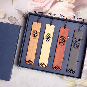 Marque-pages en bois <span class=keywords><strong>de</strong></span> style chinois ajourés, marque-pages rectangulaires en bois, marque-pages décoratifs pour cadeaux uniques - Product Image 1