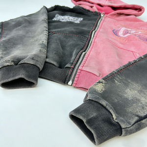 เสื้อฮู้ดดี้ยูนิเซ็กซ์ ผ้าเทอร์รี่หนานุ่ม สไตล์วินเทจ สีซีดแบบฟอกกรด ซิปคู่ รับผลิตตามสั่ง พร้อมบริการพิมพ์ลาย ปัก และติดแพทช์ - Product Image 3