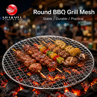 Grille de barbecue en acier ronde multi-diamètres, durable, facile à nettoyer, avec rebord, jetable – Stock limité
