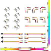 Connecteur de bande LED sans soudure FCOB FOB 2, 3, 4, 5, 6 broches 8mm 10mm 12mm avec contact en cuivre mâle/femelle ABS pour PCB