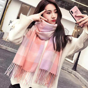 Automne et hiver vente chaude 2024 nouvelle écharpe tout match hommes écharpe en cachemire artificiel femmes écharpe à carreaux châle mode chaude - Product Image 2