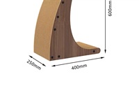 Griffoir vertical en forme de L pour chat, en carton ondulé, avec cadre en MDF, 60 cm, mobilier d'intérieur