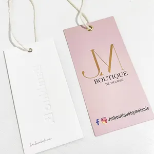 Wholesale Hand Tag Labels Designer Custom Clothes Tag Label Kraft Paper Tags Clothing Hantag with Your Own Logo
