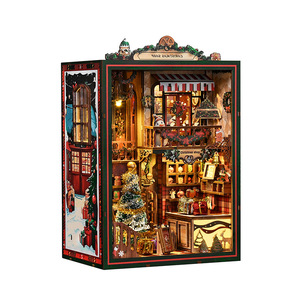 DIY Christmas Wooden House Model Musical <b>3D</b> Assembly <b>Bookend</b> For Teenagers Gift - Product Image 1