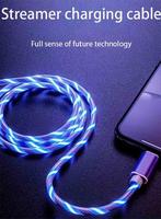 Usine originale 3A Charge rapide lumière LED lumineuse câble USB magnétique avec cuivre pur pour téléphone portable et ordinateur