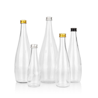 Bouteille d'eau minérale en verre transparent de 200 ml à 1000 ml avec bouchon à vis, bouteilles en verre vides pour boissons et jus