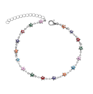 Hot push selling newest <span class=keywords><strong>bruss</strong></span> chain evil eye multi colors star sharp gold and silver of lucky gift protect bracelet - Product Image 1