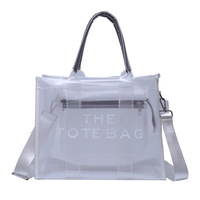 Bolso Tote Transparente Impermeable de Gran Capacidad (35x28x16cm) para Mujer, Fabricado con Tela de Malla EVA