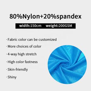 Kain Spandex Nylon 4 Arah Stretch dengan Cetakan Foil Metalik Mistis Hologram Neon Berkilau untuk Pakaian Renang dan Pakaian Tari - Product Image 4