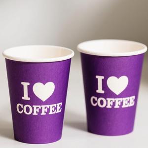 Gobelets à café jetables à double paroi imprimés sans PFAS, en papier biodégradable, avec logo - Product Image 3